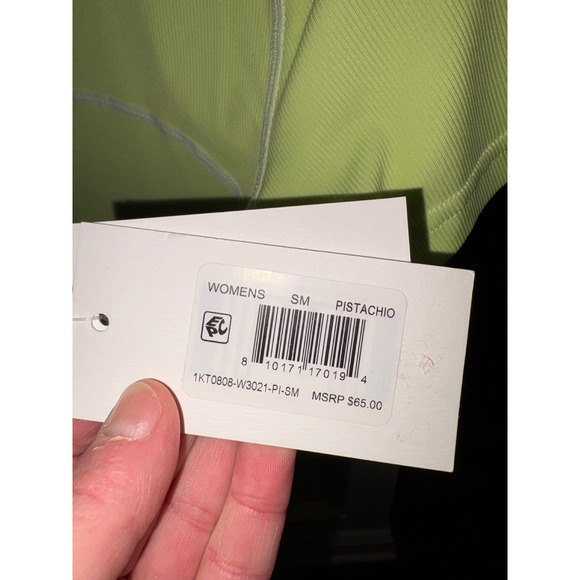 New Halfdays Womens Ribbed Short Sleeve T Shirt Pistachio Green Size S L XL - Picture 4 of 6